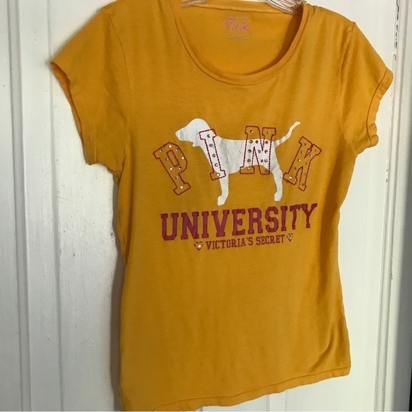 Rare Vintage PINK Y2K PINK University Rhinestones Tee Hard to Find - Picture 3 of 6
